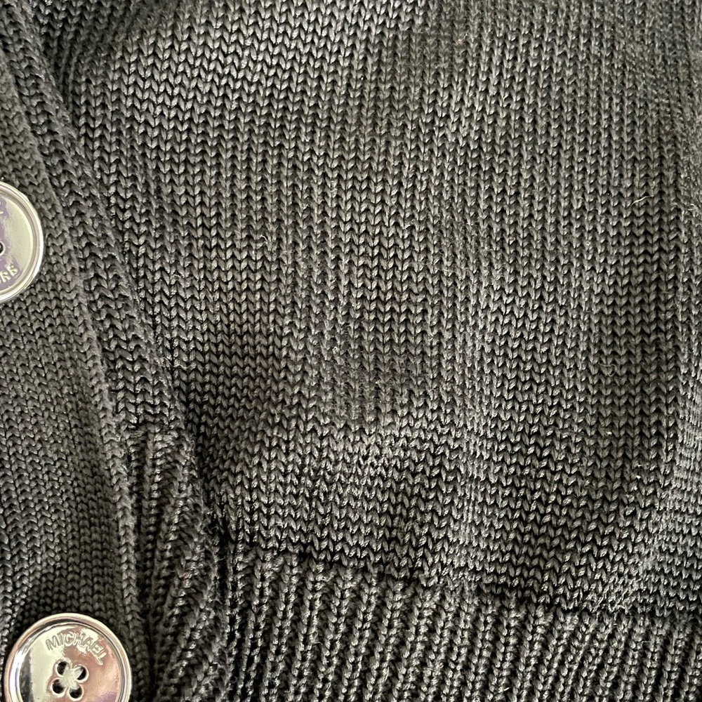 Michael Kors Black Chunky Knit Button Down Cardigan Sweater NWOT - Picture 7 of 12